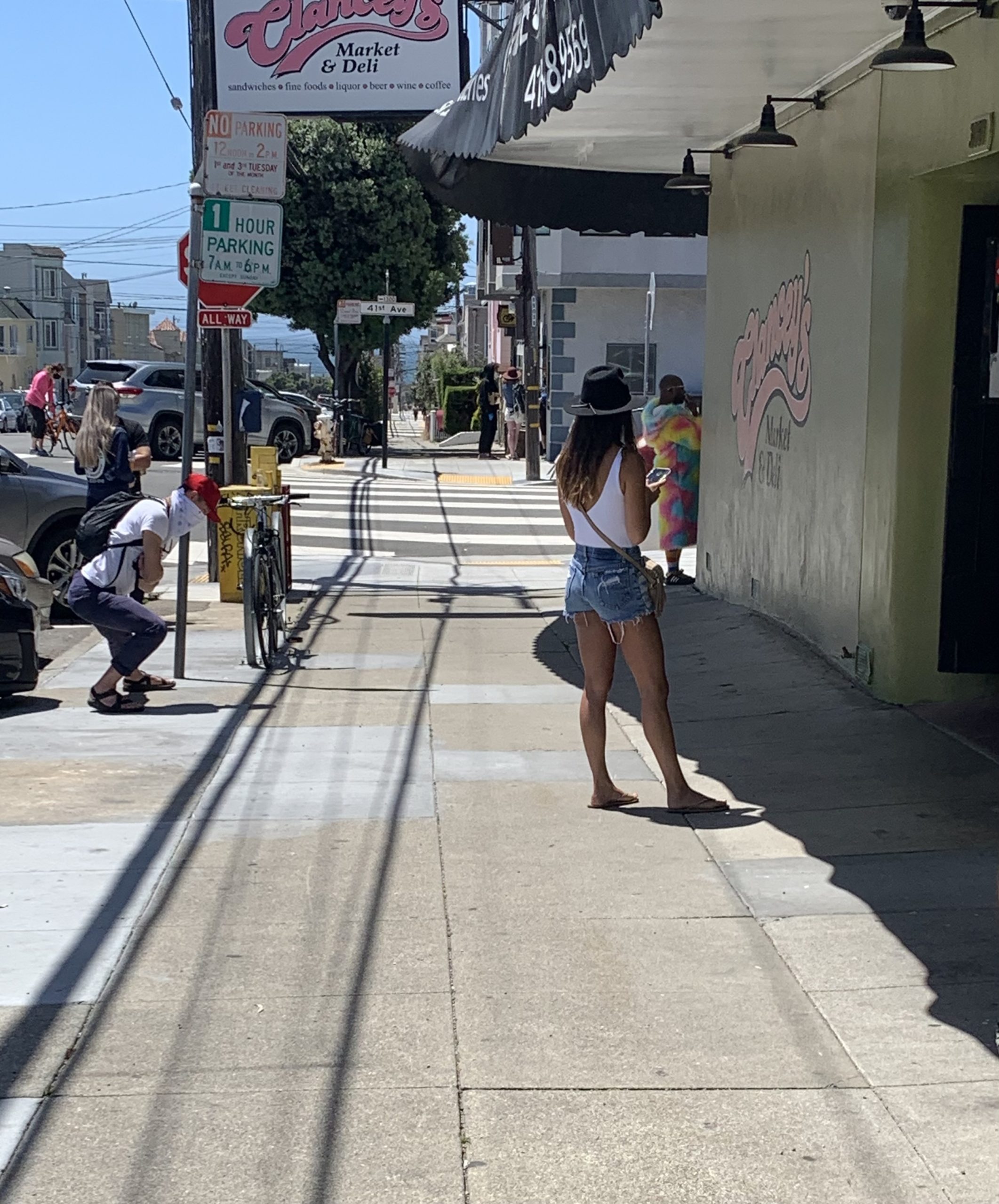 Shops along a street in the Outer Sunset, San Francisco
